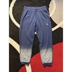 Air Jordan Fleece Sweatpants XL Blue White Splatter Joggers Men's